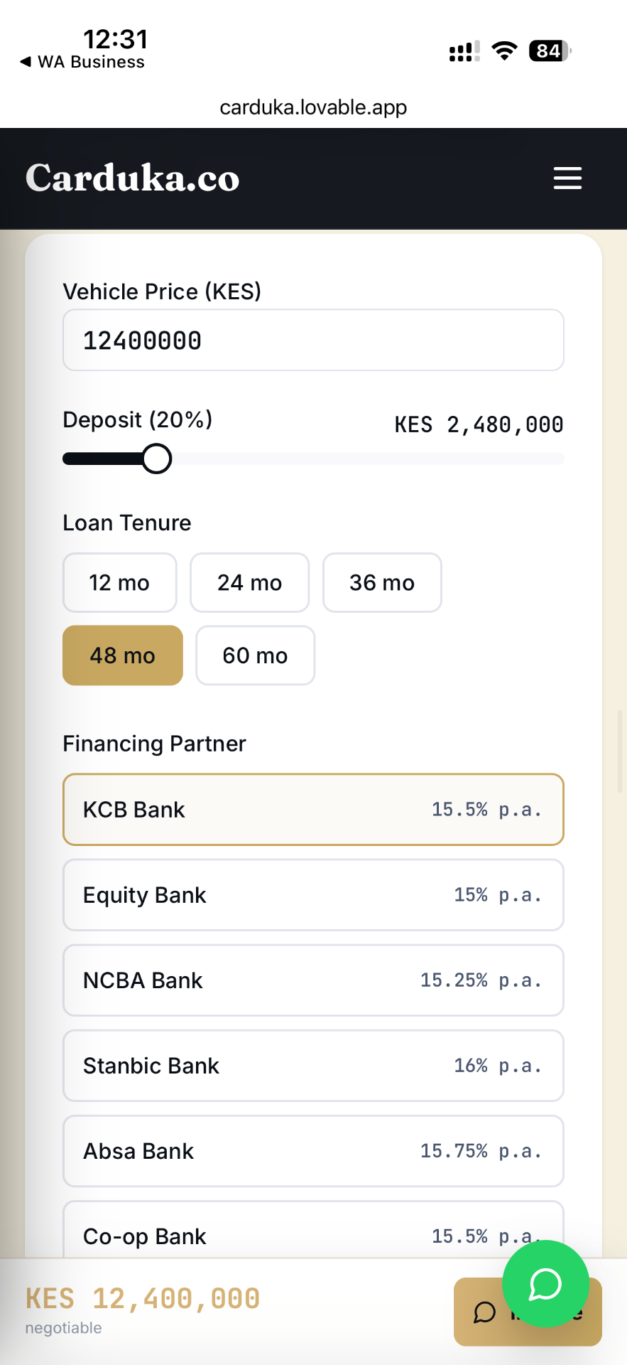 Mobile financing